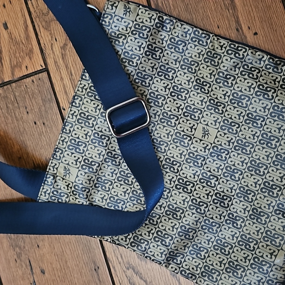Piero Guidi  crossbody Bag Made In Italy Navy Blue / Old Gold Zipper Closure Adj